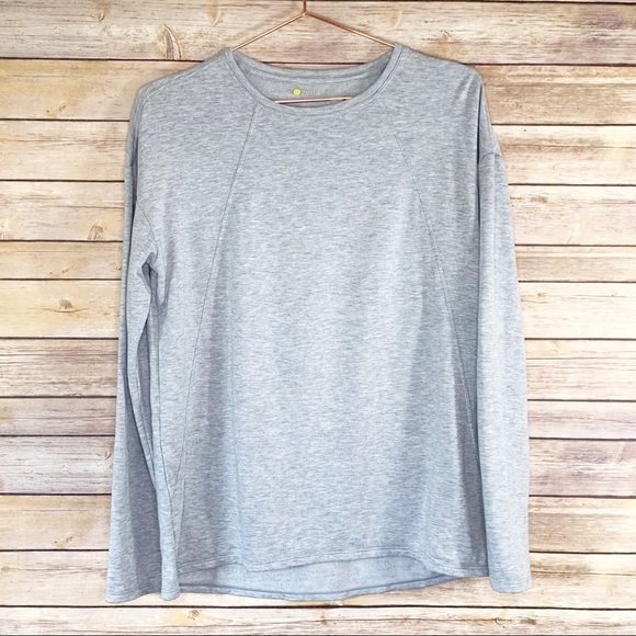 Zella Intuition Studio Long Sleeve Fleece Top Gray - Picture 2 of 7